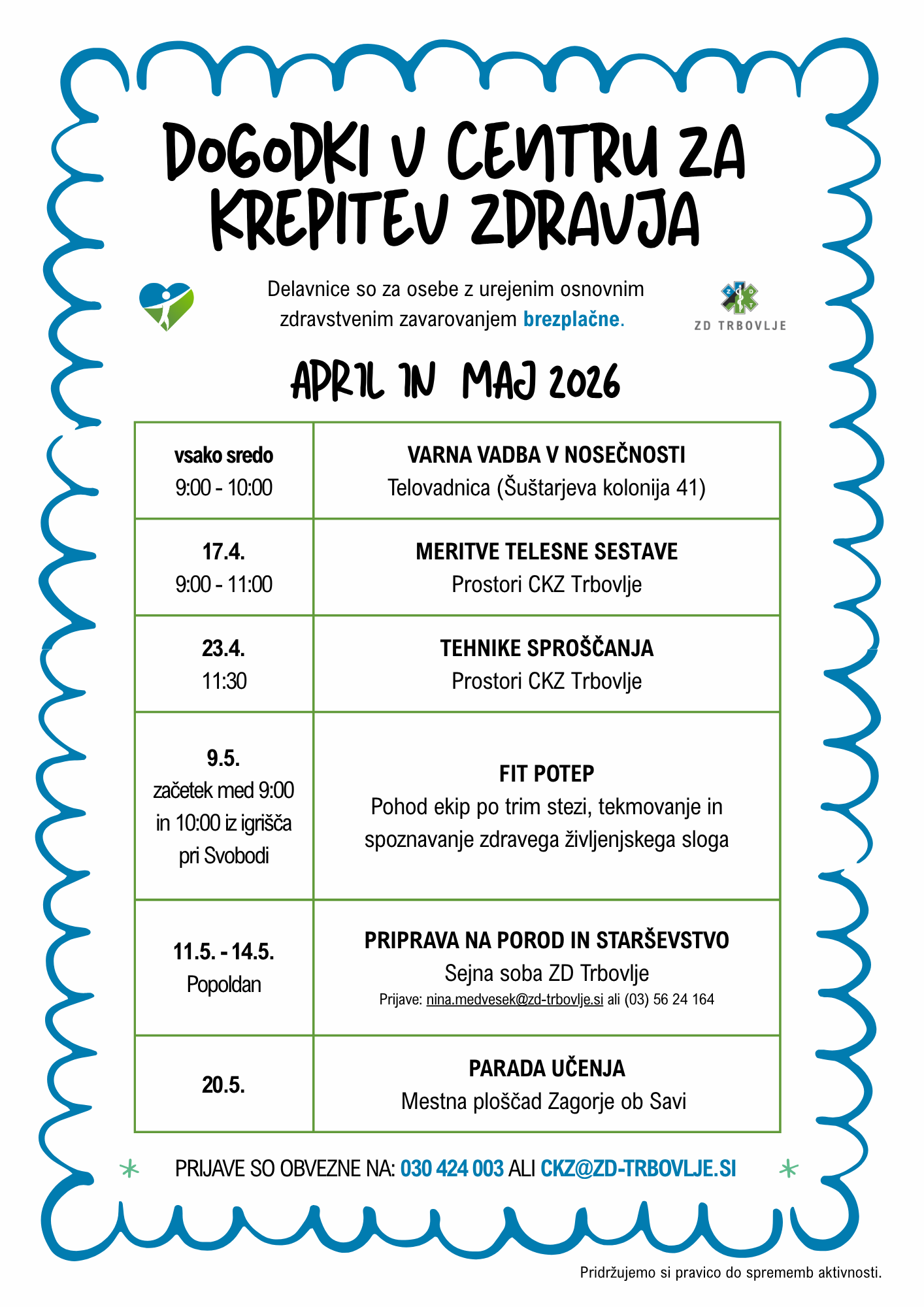 Dogodki april in maj